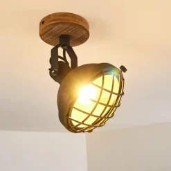 Spot de plafond Onsala Brun, Noir, 1 lumière