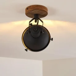Spot de plafond Onsala Brun, Noir, 1 lumière