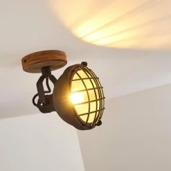 Spot de plafond Onsala Brun, Noir, 1 lumière