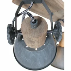 Spot de plafond Steinhauer Gearwood Gris, Bois foncé, 4 lumières