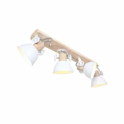 Spot de plafond Steinhauer Gearwood Bois foncé, Blanc, 4 lumières