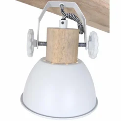 Spot de plafond Steinhauer Gearwood Bois foncé, Blanc, 4 lumières