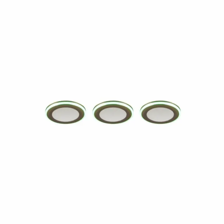 Spot encastrable - kit de 3 Trio ARGUS LED Chrome, 6 lumières, Télécommandes, Changeur de couleurs