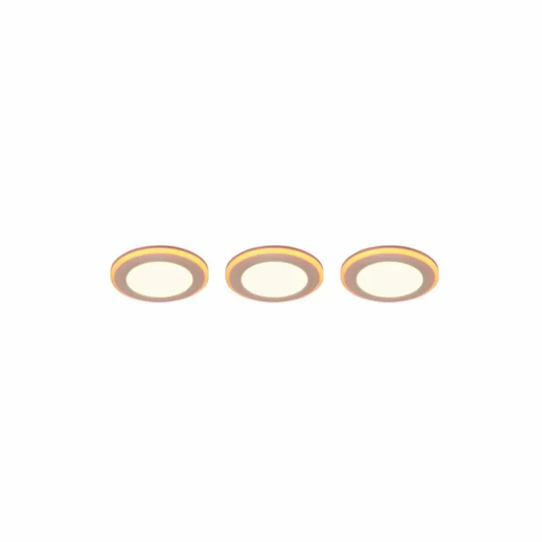 Spot encastrable - kit de 3 Trio ARGUS LED Blanc, 6 lumières, Télécommandes, Changeur de couleurs