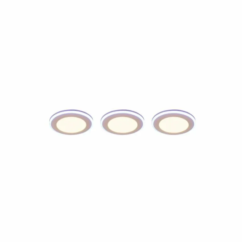 Spot encastrable - kit de 3 Trio ARGUS LED Blanc, 6 lumières, Télécommandes, Changeur de couleurs