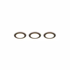 Spot encastrable - kit de 3 Trio ARGUS LED Noir, 6 lumières, Télécommandes, Changeur de couleurs