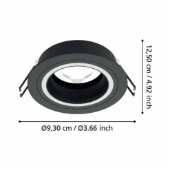 Spot encastrable Eglo CAROSSO Noir, Blanc, 1 lumière