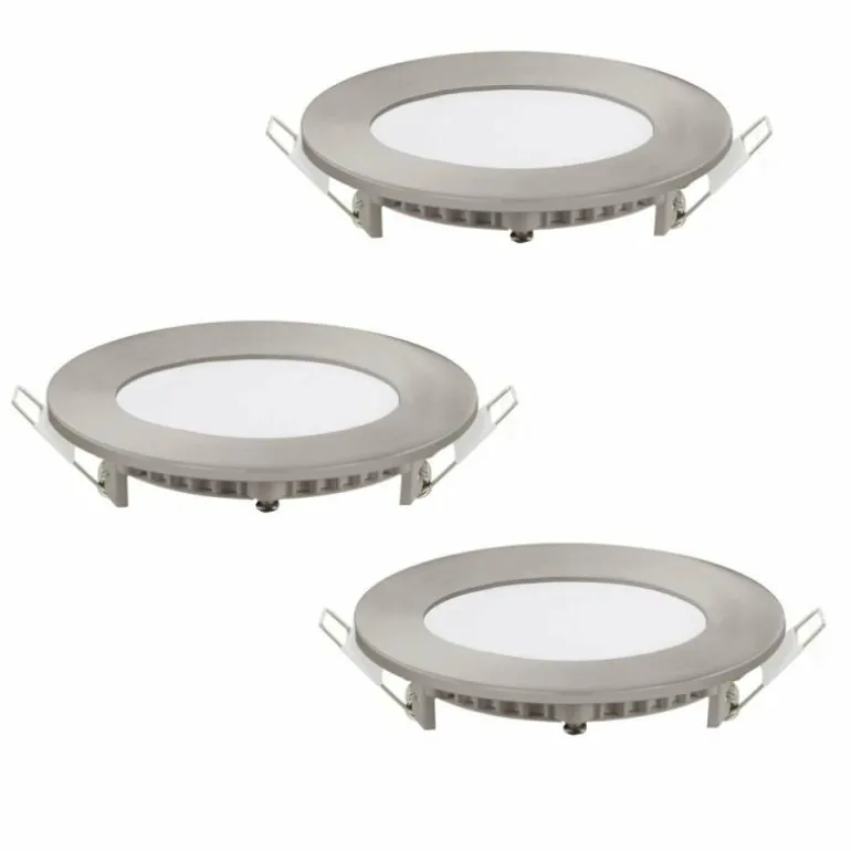 Spot encastrable Eglo FUEVAC LED Nickel mat, 3 lumières, Changeur de couleurs