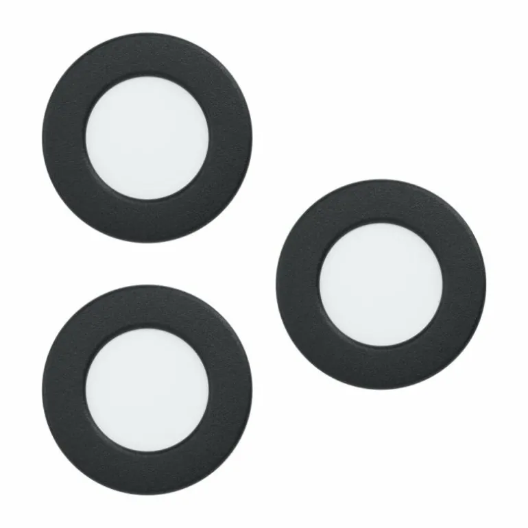 Spot encastrable Eglo FUEVA LED Noir, 3 lumières