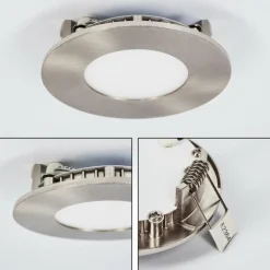 Spot encastrable Finsrud LED Nickel mat, 1 lumière