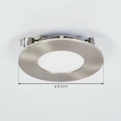 Spot encastrable Finsrud LED Nickel mat, 1 lumière