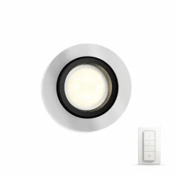 Spot encastrable, kit d'extension Philips Hue Ambiance White Milliskin Argenté, 1 lumière, Télécommandes