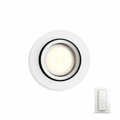 Spot encastrable, kit d'extension Philips Hue Ambiance White Milliskin Blanc, 1 lumière, Télécommandes