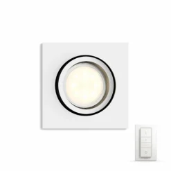 Spot encastrable, kit d'extension Philips Hue Ambiance White Milliskin Blanc, 1 lumière, Télécommandes