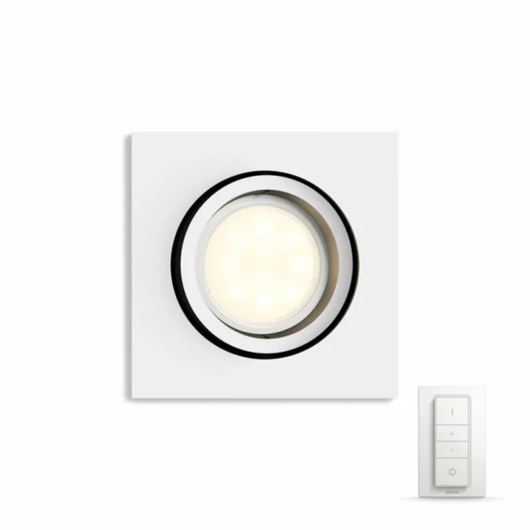 Spot encastrable, kit d'extension Philips Hue Ambiance White Milliskin Blanc, 1 lumière, Télécommandes