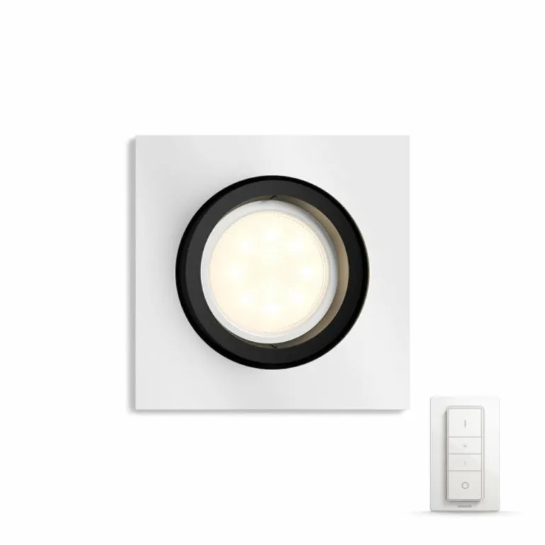 Spot encastrable, kit d'extension Philips Hue Ambiance White Milliskin Argenté, 1 lumière, Télécommandes