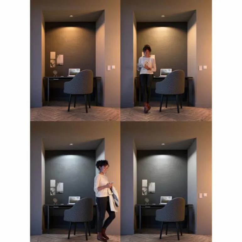 Spot encastrable, kit d'extension Philips Hue Ambiance White Milliskin Argenté, 1 lumière, Télécommandes