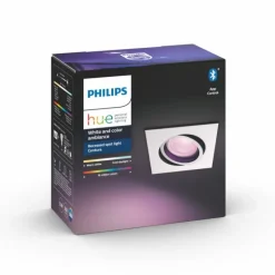 Spot encastrable, kit d'extension Philips Hue Ambiance White & Color Centura Blanc, 1 lumière, Changeur de couleurs