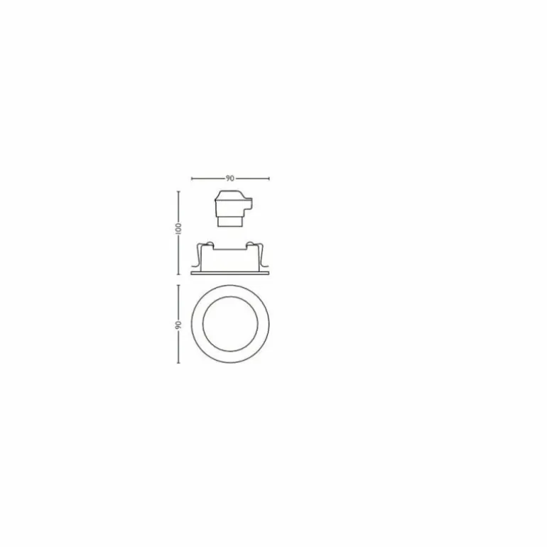 Spot encastrable, kit d'extension Philips Hue Ambiance White Milliskin Blanc, 1 lumière