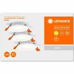 Spot encastrable LEDVANCE DOWNLIGHT SLIM Blanc, 3 lumières