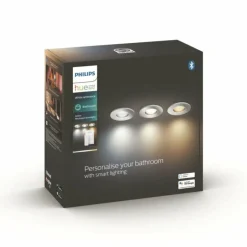 Spot encastrable Philips Hue Adore LED Aluminium, 3 lumières, Télécommandes