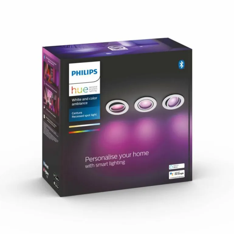 Spot encastrable Philips Hue Centura LED Blanc, 3 lumières