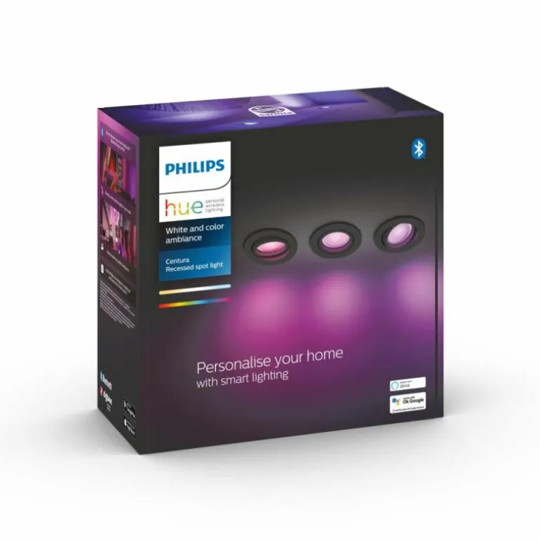 Spot encastrable Philips Hue Centura LED Blanc, 3 lumières