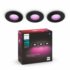 Spot encastrable Philips Hue Xamento LED Noir, 3 lumières, Changeur de couleurs