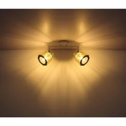 Spot Globo BLAHA Brun, Blanc, 2 lumières