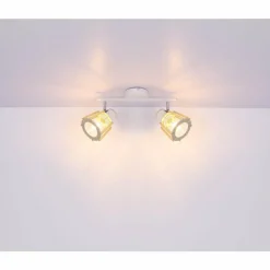 Spot Globo BLAHA Brun, Blanc, 2 lumières