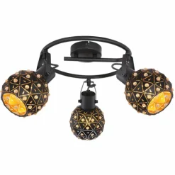 Spot Globo JODIE Noir, 3 lumières
