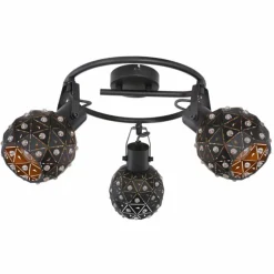 Spot Globo JODIE Noir, 3 lumières