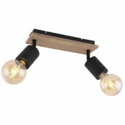 Spot Globo JOSELLA Bois foncé, Noir, 2 lumières