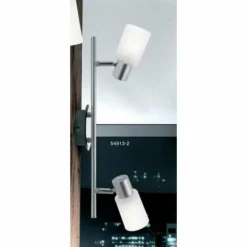 Spot Globo KATI Chrome, Acier inoxydable, Nickel mat, 2 lumières