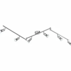 Spot Globo MATRIX Acier inoxydable, Nickel mat, 6 lumières