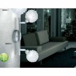 Spot Globo ORINA Chrome, Blanc, 2 lumières