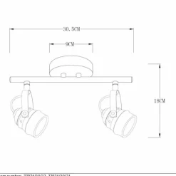 Spot Lucide CIGAL Cuivre, 2 lumières