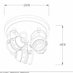 Spot Lucide CIGAL Cuivre, 3 lumières