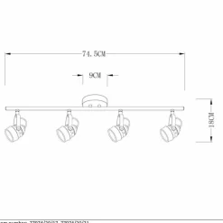 Spot Lucide CIGAL Cuivre, 4 lumières