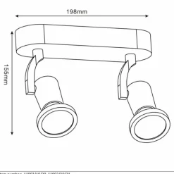Spot Lucide JASTER Blanc, 2 lumières