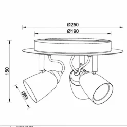 Spot Lucide RIDE Cuivre, 3 lumières