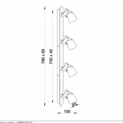 Spot Lucide RIDE Cuivre, 4 lumières