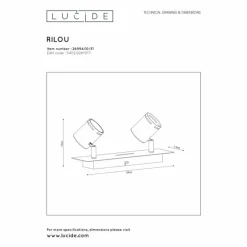 Spot Lucide RILOU Blanc, 2 lumières