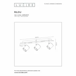 Spot Lucide RILOU Blanc, 3 lumières