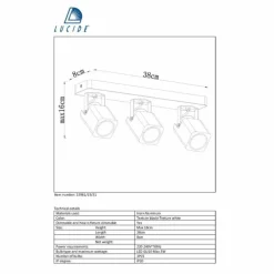 Spot Lucide ROAX Blanc, 3 lumières