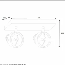 Spot Lucide TALA Noir, 2 lumières