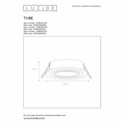Spot Lucide TUBE Blanc, 1 lumière