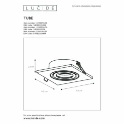 Spot Lucide TUBE Nickel mat, 1 lumière