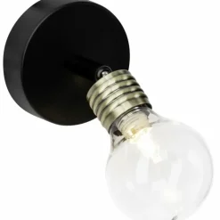 Spot mural Brilliant Bulb Laiton, Noir, 1 lumière