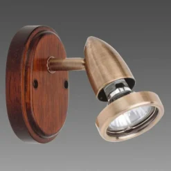 Spot mural Brilliant Madeira Bois foncé, 1 lumière